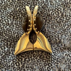 Vintage wooden wedge slides